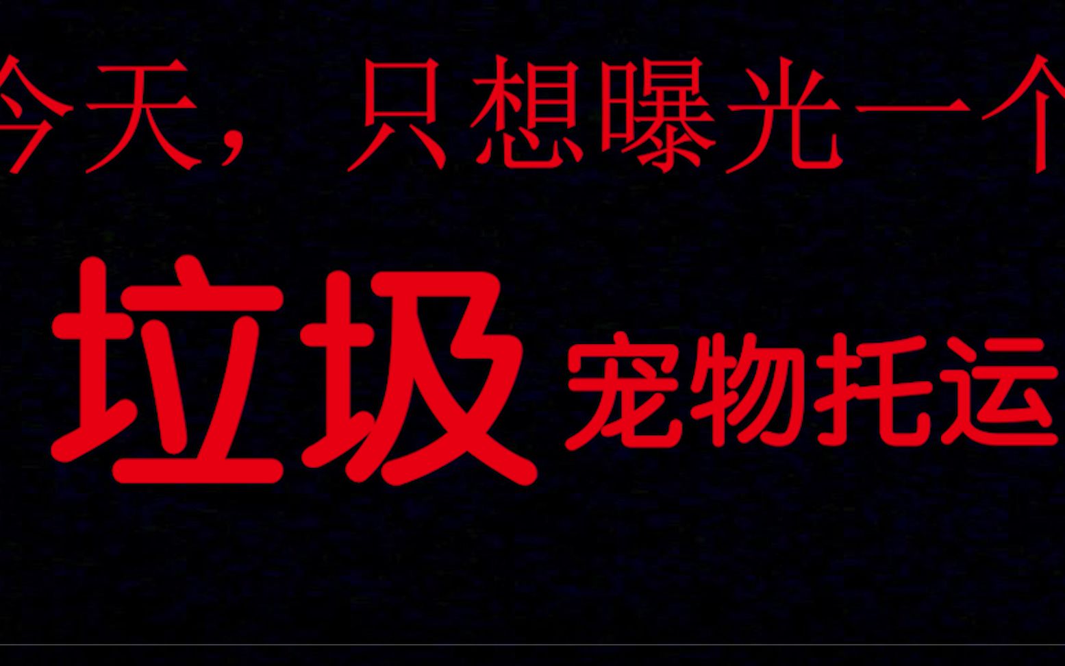 今天只想曝光一个垃圾的宠物托运公司,望各位仔细看完哔哩哔哩bilibili