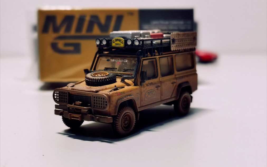 【拆盒】minigt 骆驼杯 路虎卫士110 泥泞做旧版