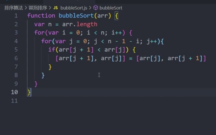 经典排序算法冒泡排序(Javascript)哔哩哔哩bilibili
