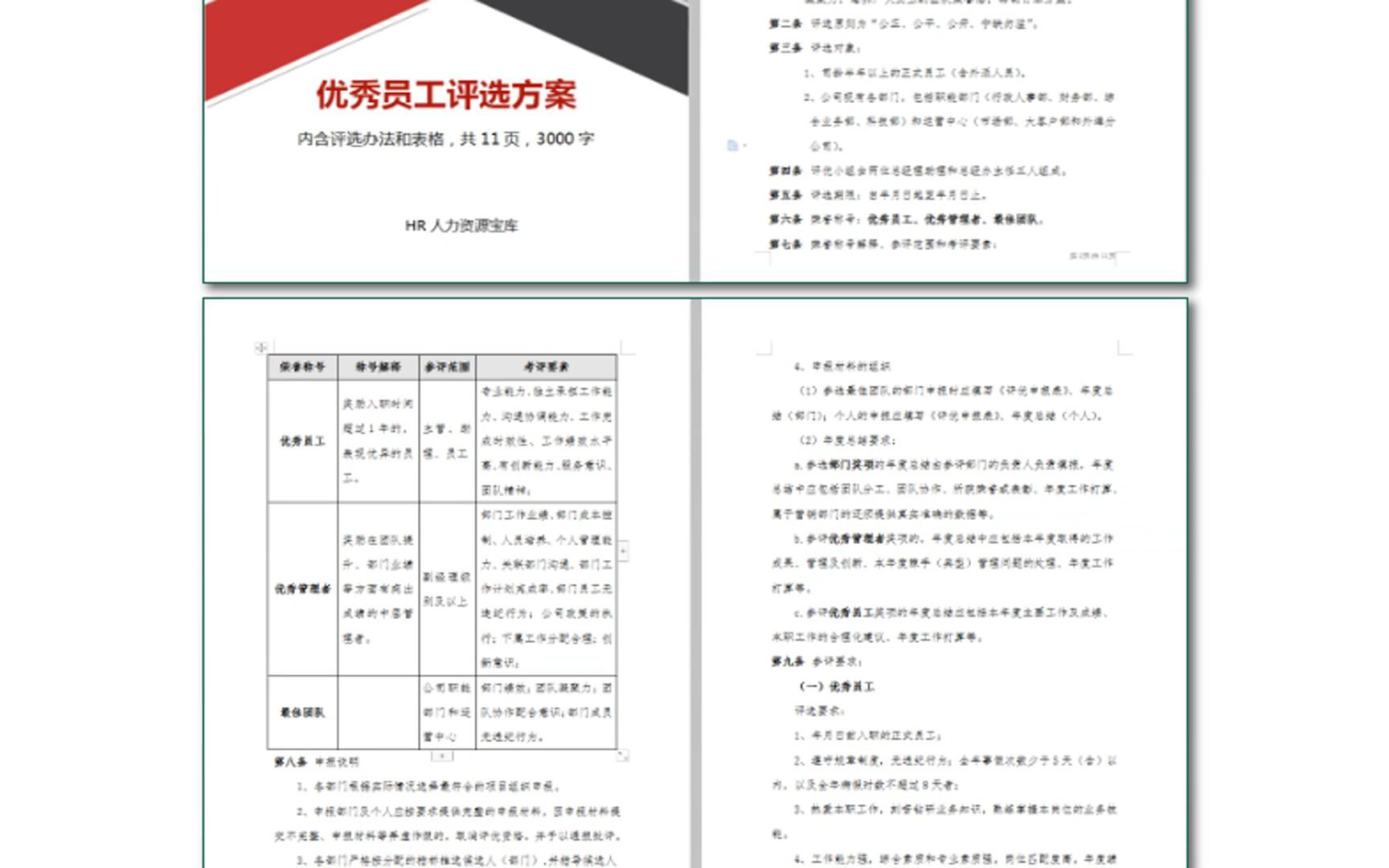 优秀员工评选方案资料集哔哩哔哩bilibili