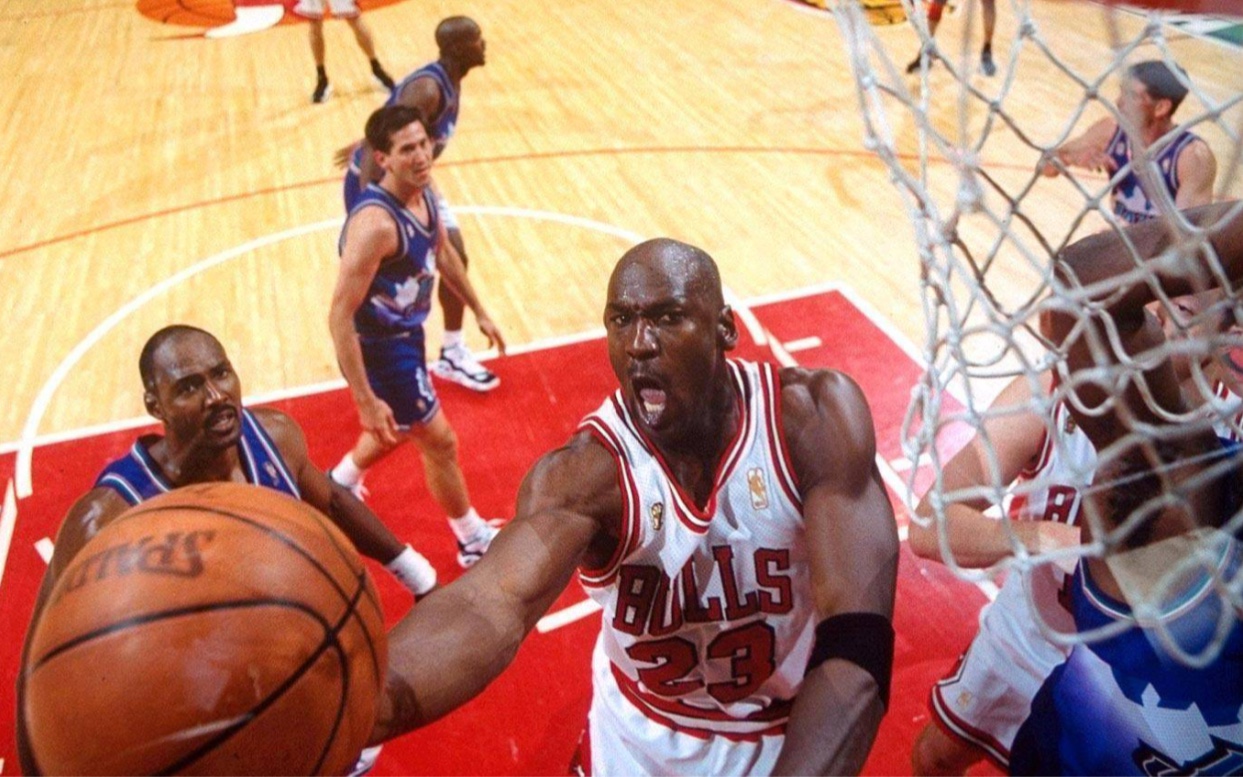 【4k修复】公牛狂胜爵士42分 乔丹冲击六冠