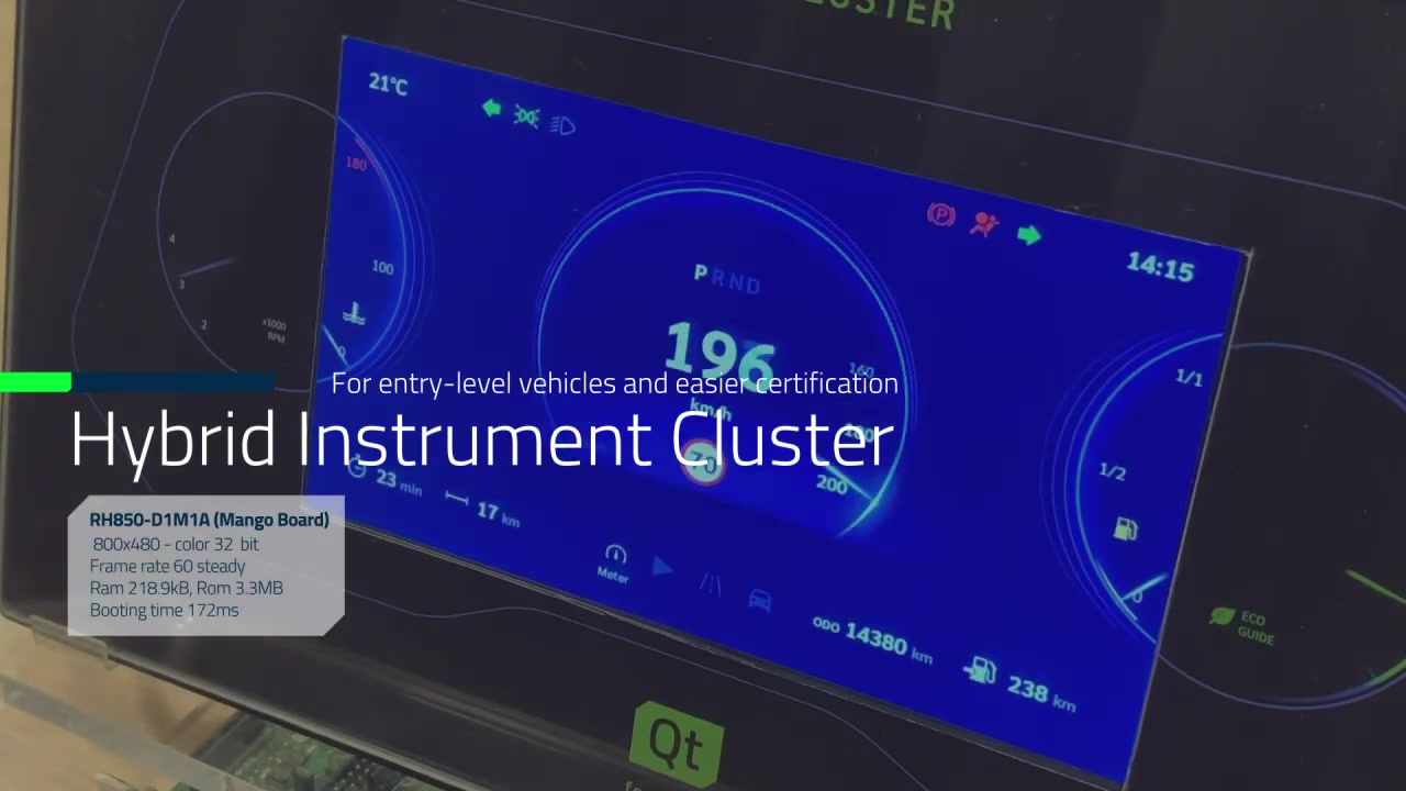 Demo | Qt for MCUs on Renesas RH850D1M1A 混合仪表盘哔哩哔哩bilibili