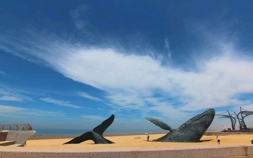 记录烟台开发区海边两天的云