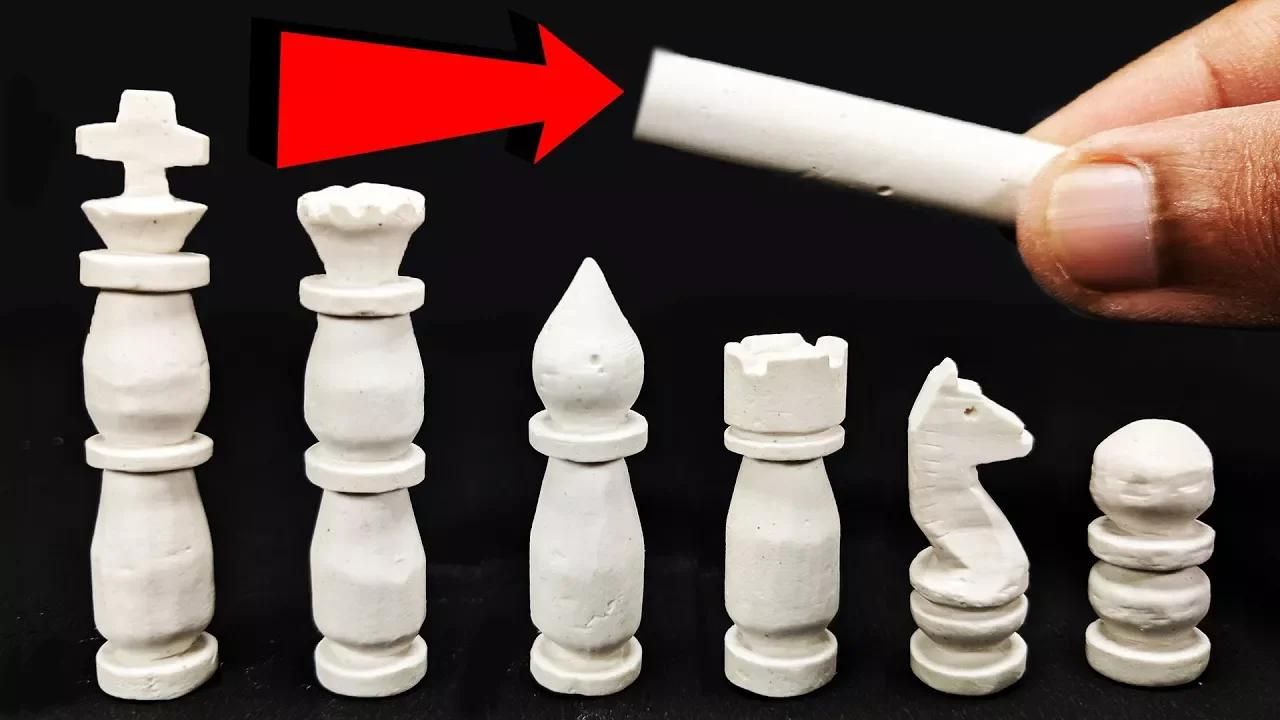 如何制作粉笔雕刻的棋子!