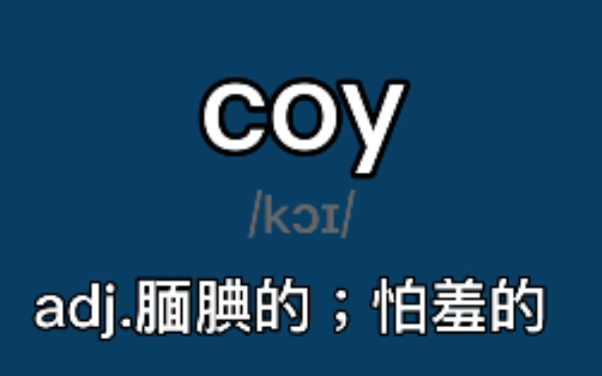 coy:adj.腼腆的;忸怩作态的;怕羞的哔哩哔哩bilibili