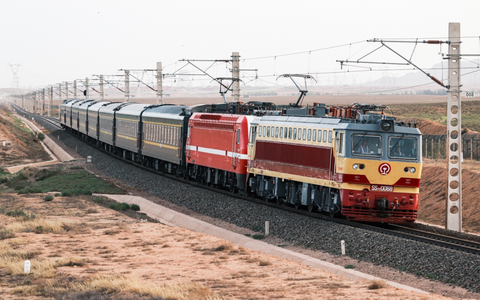 【包兰铁路】ss7ce双机7512进广武站