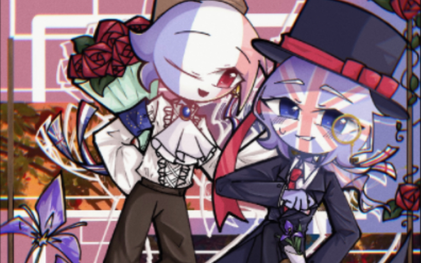 【countryhumans 法英/绘画过程】七夕贺图_哔哩哔哩_bilibili