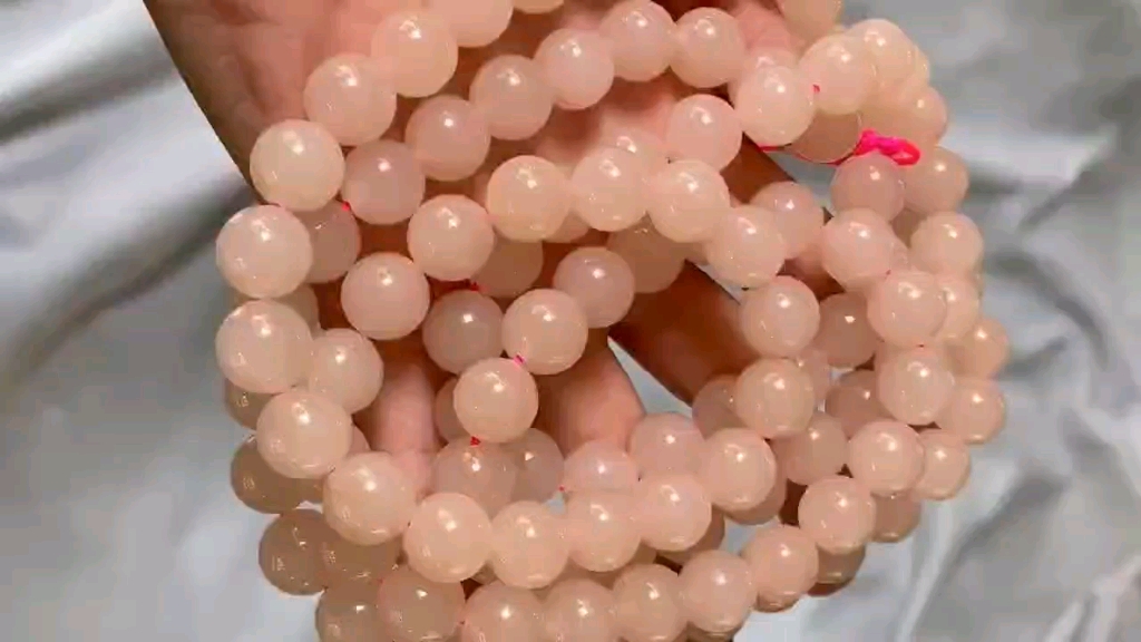 收藏款和田玉藕粉佛珠链 难得红藕粉 粉色纯正 颜色浓郁 精选货头