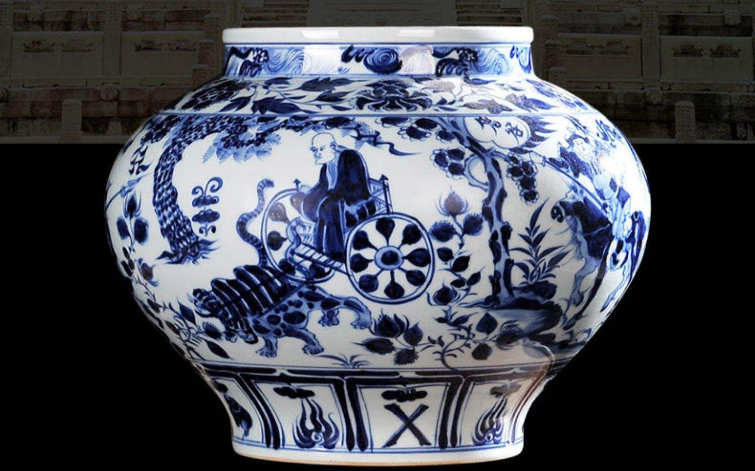 【珍宝故事】01"元青花鬼谷子下山图罐----元青花精品,价值两吨黄金的