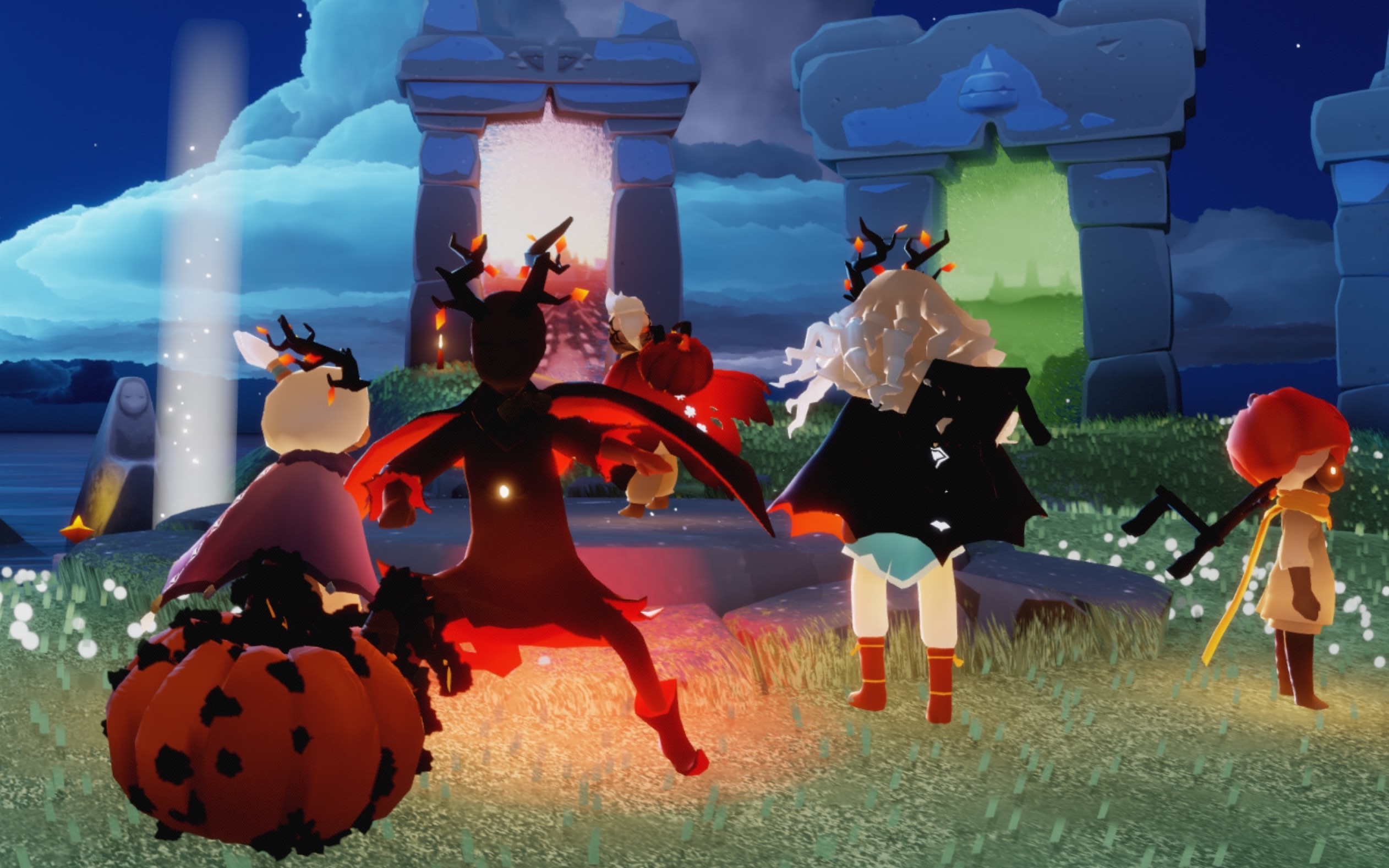 光遇万圣节 最新(黑)搭配 蚂蚁套装?