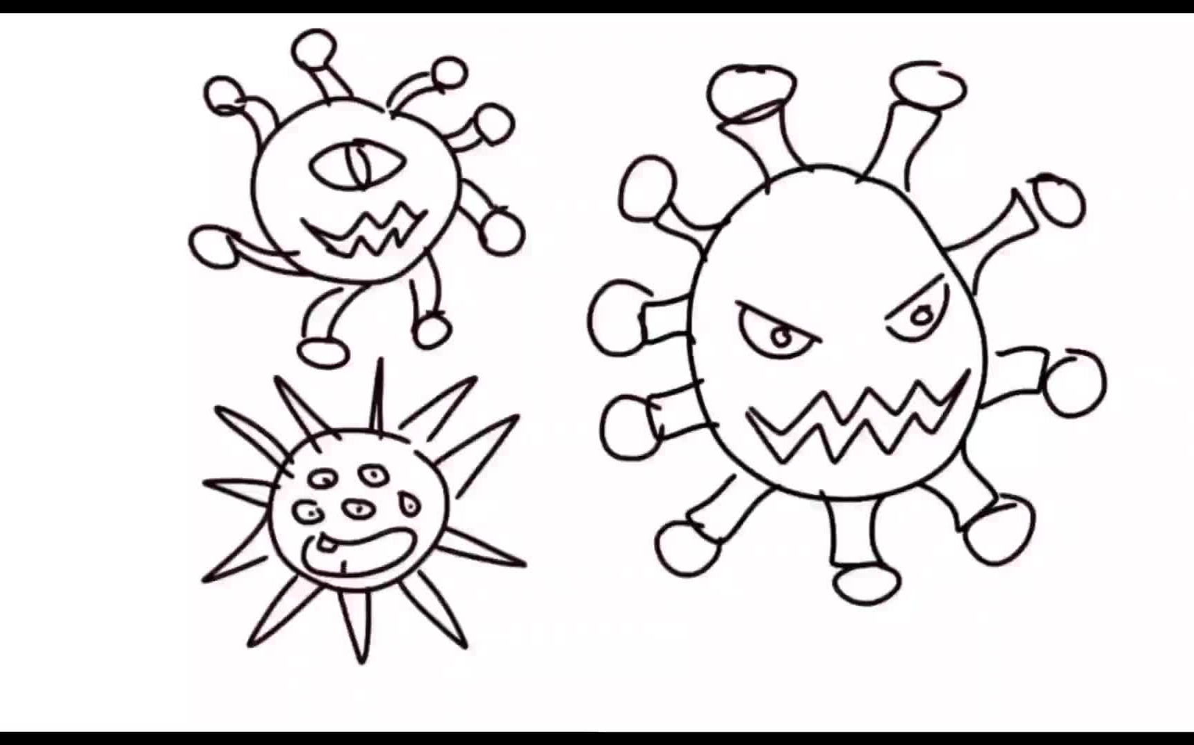 抗病毒的简笔画简单图片