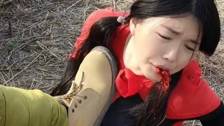 红衣女子被打重伤吐血