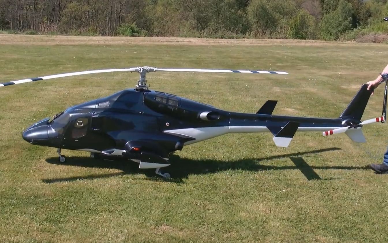 rc遥控电动贝尔222直升机组装飞行表演