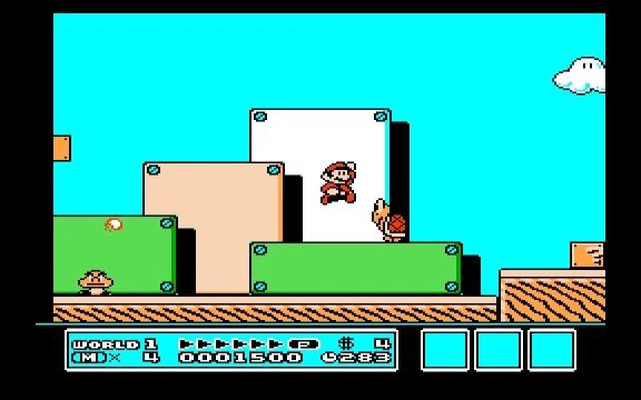 fc红白机任天堂小霸王游戏系列超级玛丽3第一大关的第一小关