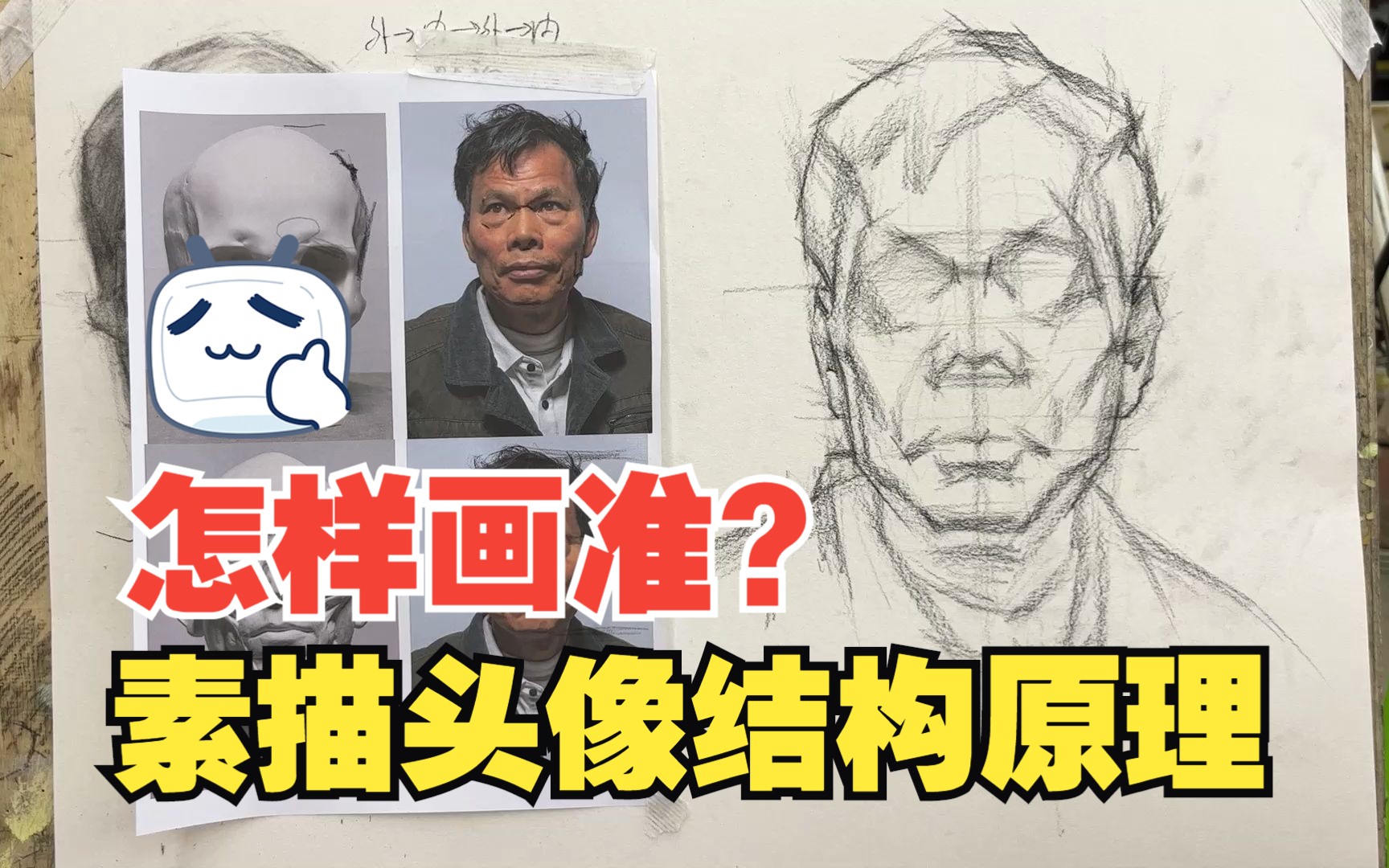 怎么画准?何为准?正面素描头像结构原理!!哔哩哔哩bilibili