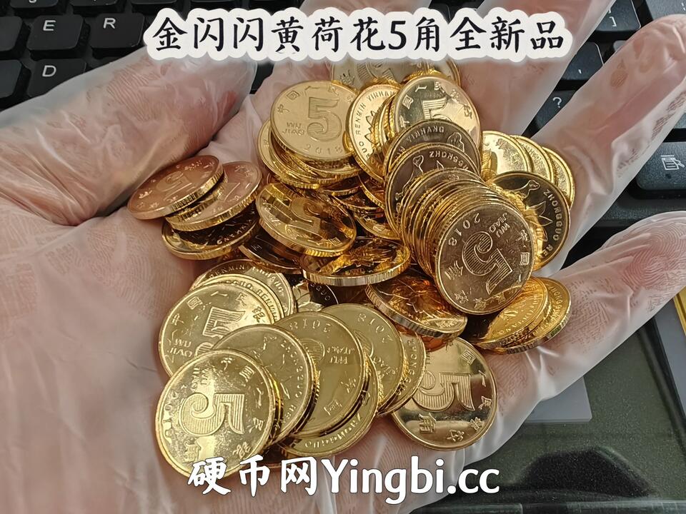 金闪闪黄荷花5角全新卷拆与流通品收藏欣赏_哔哩哔哩_bilibili