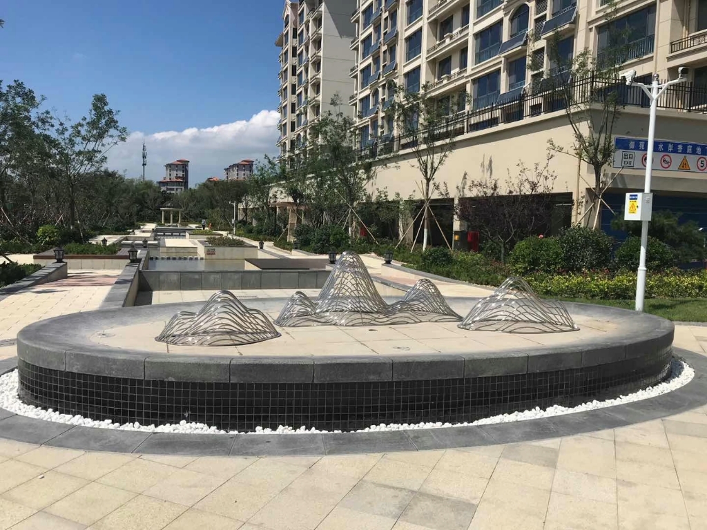 不锈钢弯管假山雕塑 不锈钢圆管假山雕塑 不锈钢山形雕塑