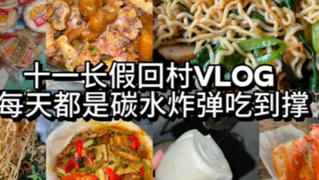 十一长假回村vlog ｜每天都是碳水炸弹吃到撑