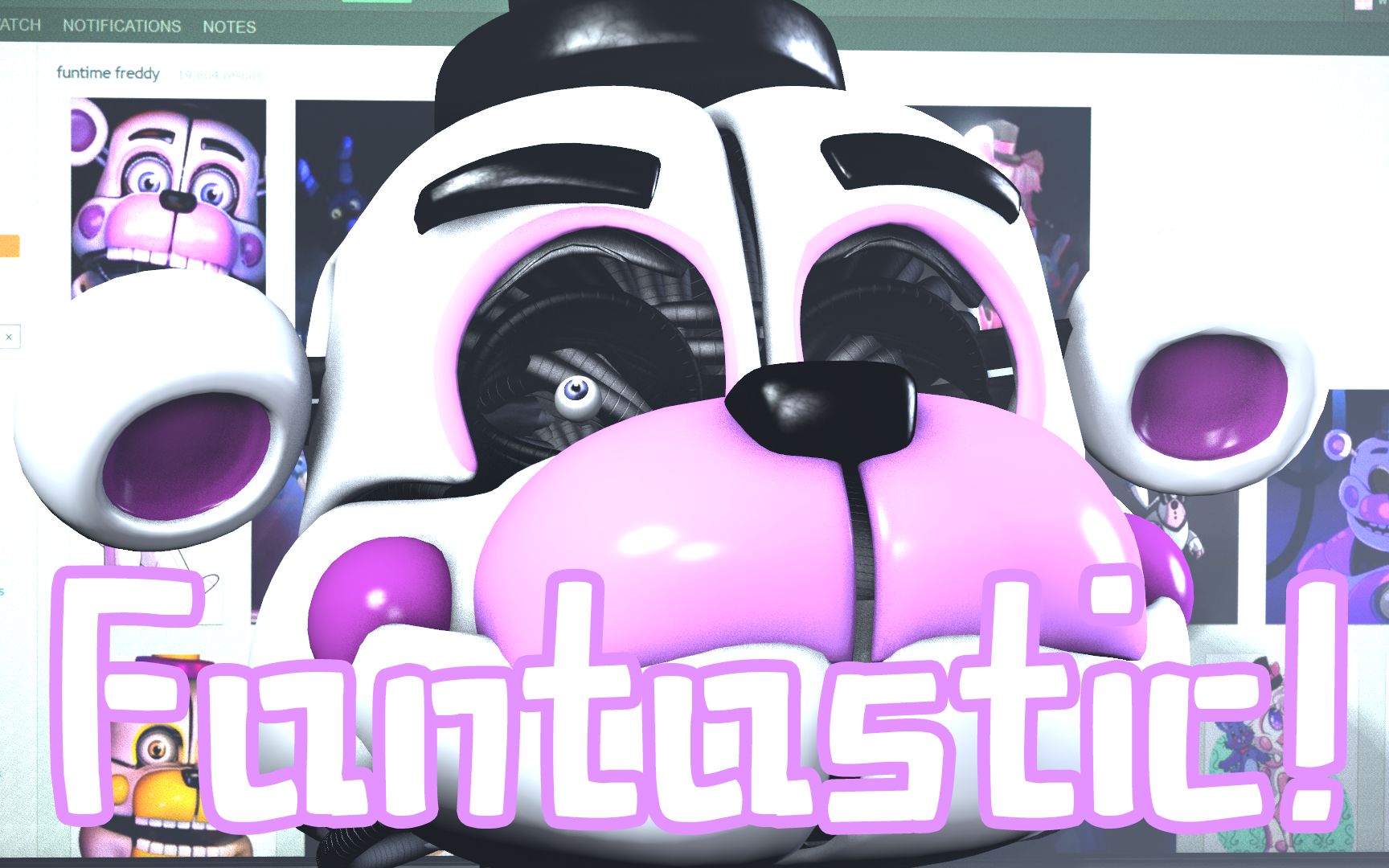 [sfm fnaf 搞笑] 当funtime freddy看到了自己在da站上的同人图