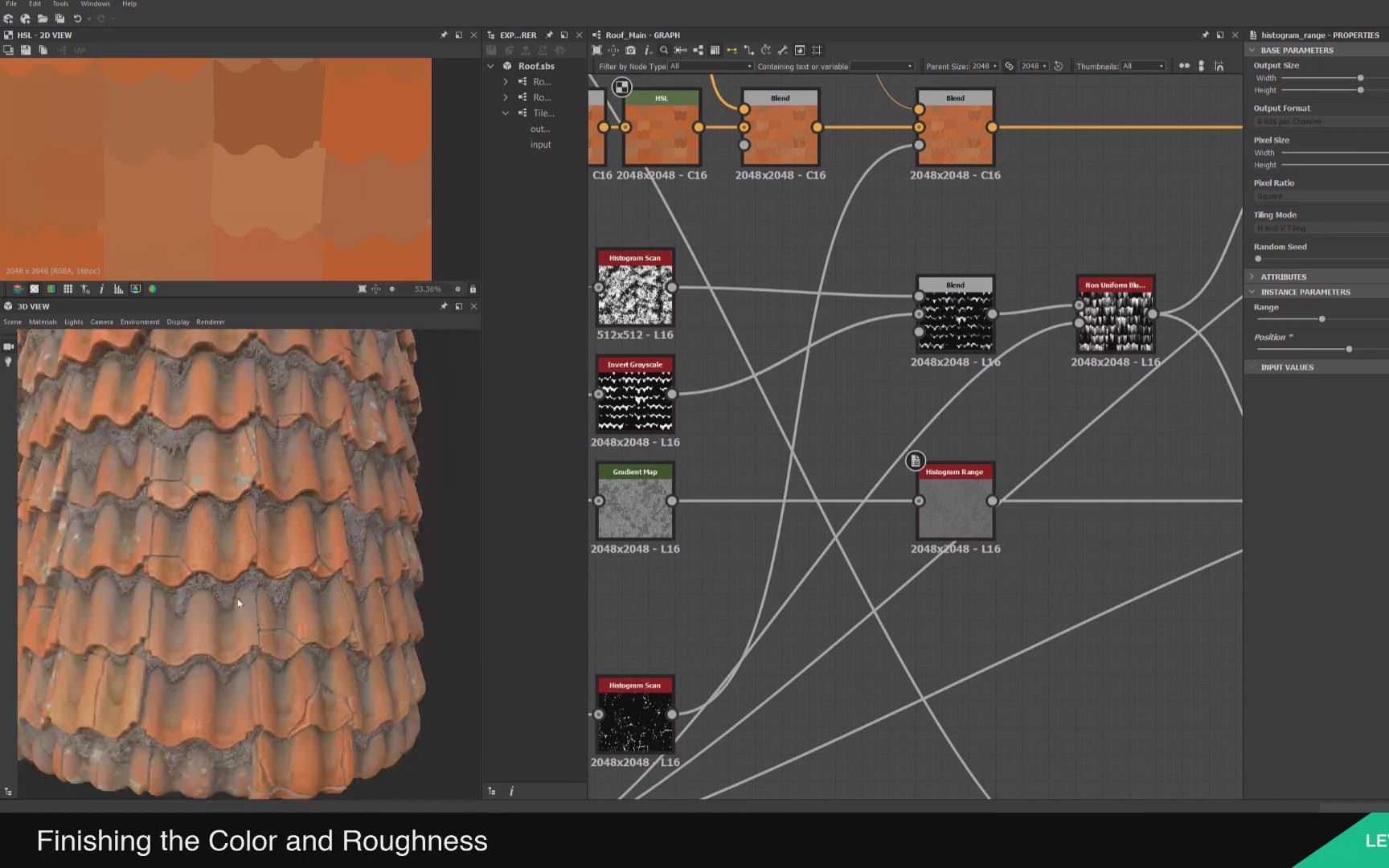 【SD】Substance Designer屋顶瓦片纹理实例制作教程(中英双字)哔哩哔哩bilibili