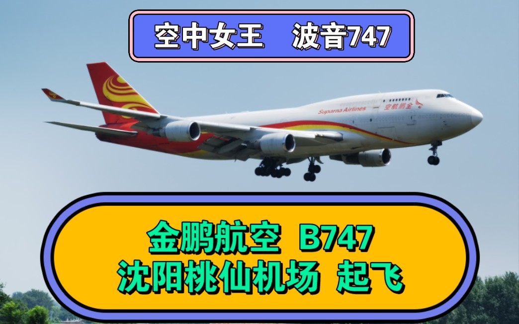 「拍飞机」沈阳桃仙机场|金鹏航空波音747400 空中女王强力起飞(货机)哔哩哔哩bilibili