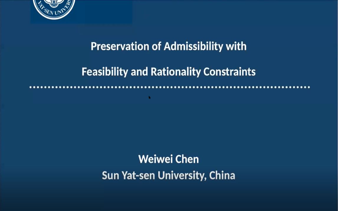 "preservation ofadmissibility with rationality andfeasibility