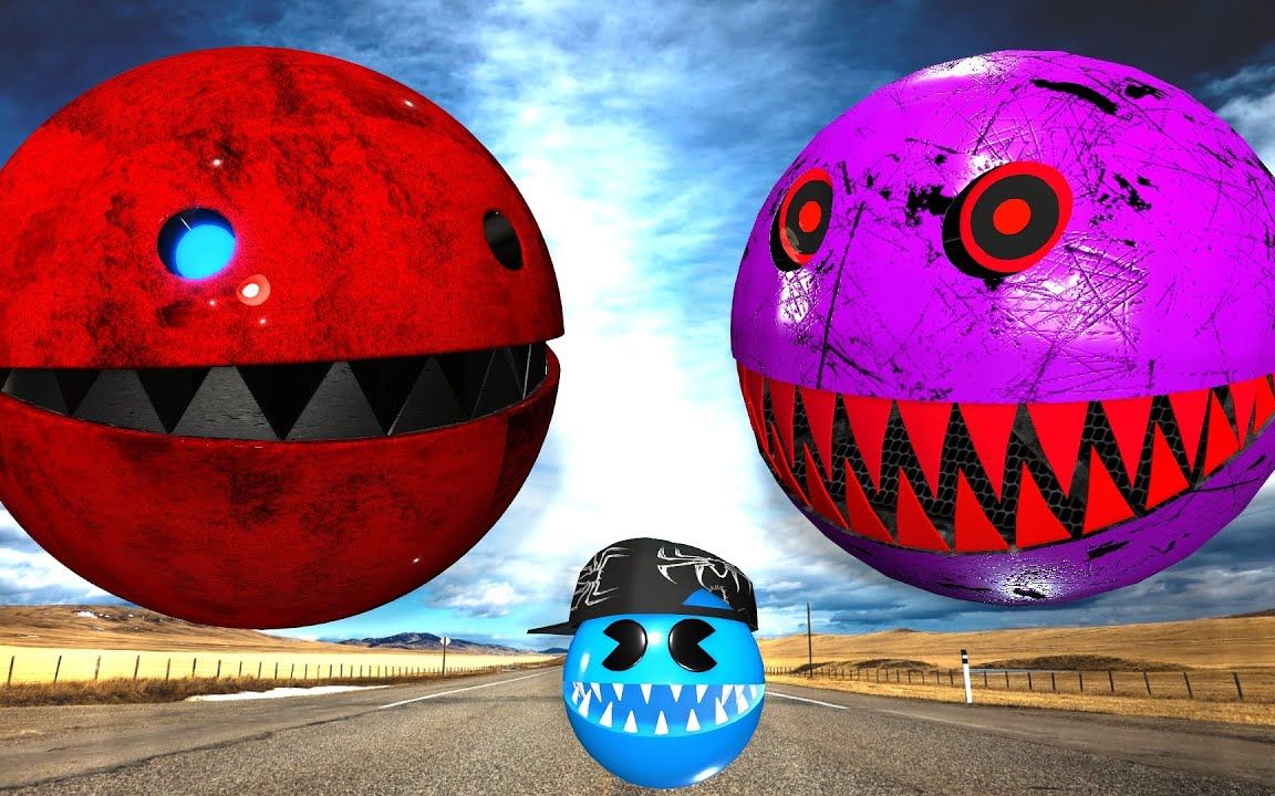 吃豆人动画:迷宫冒险,机械吃豆人vs岩石吃豆人