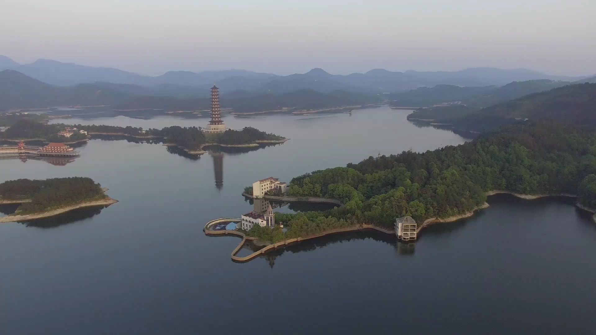 五一假期道观河风景旅游区航拍湖北武汉新洲武汉加油