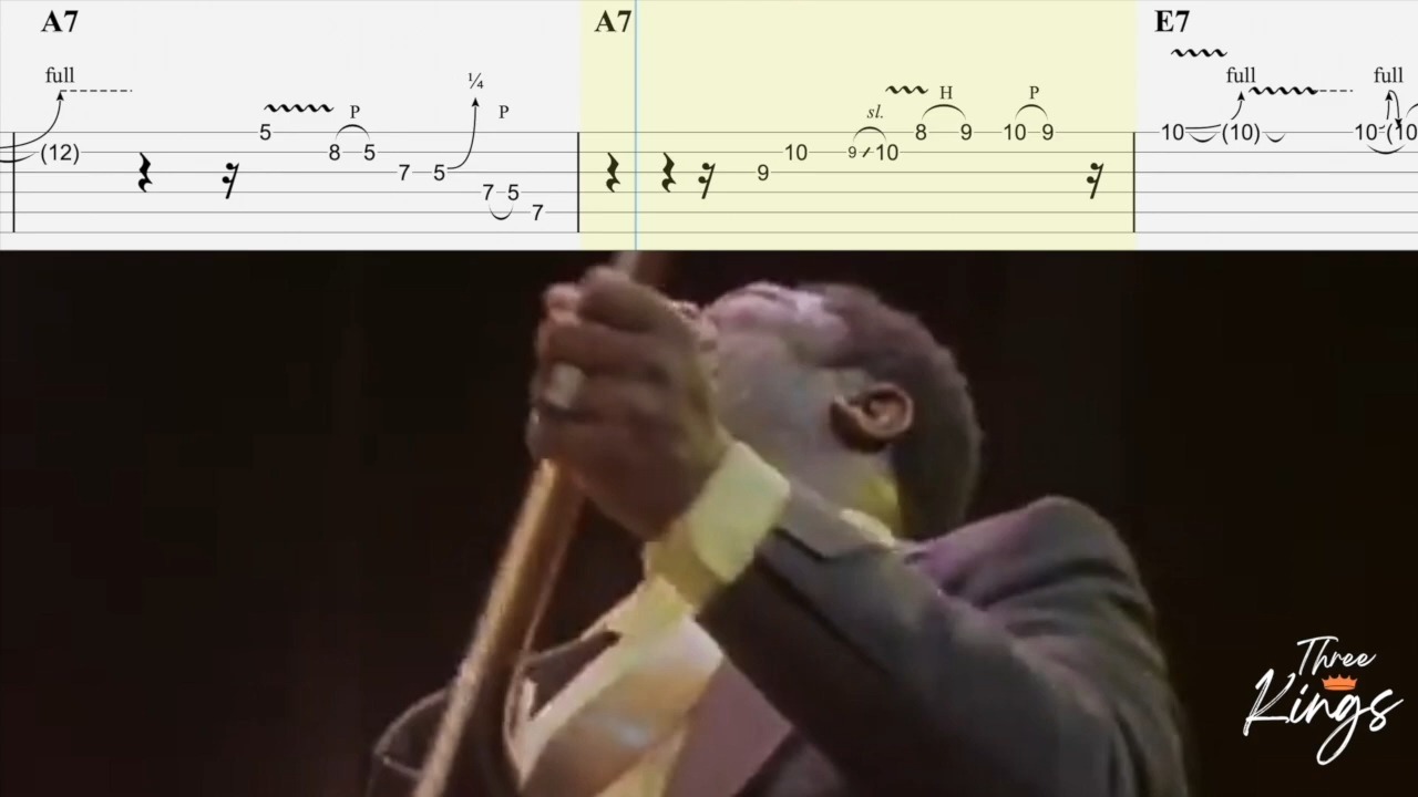 【布鲁斯电吉他谱】1974年巅峰状态的B.B.KING教你如何玩blues！