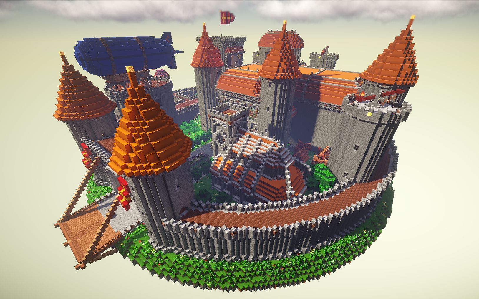 minecraft 我的世界建筑 浮空城堡-阿雷克西亚_哔哩哔哩 (゜-゜)つロ