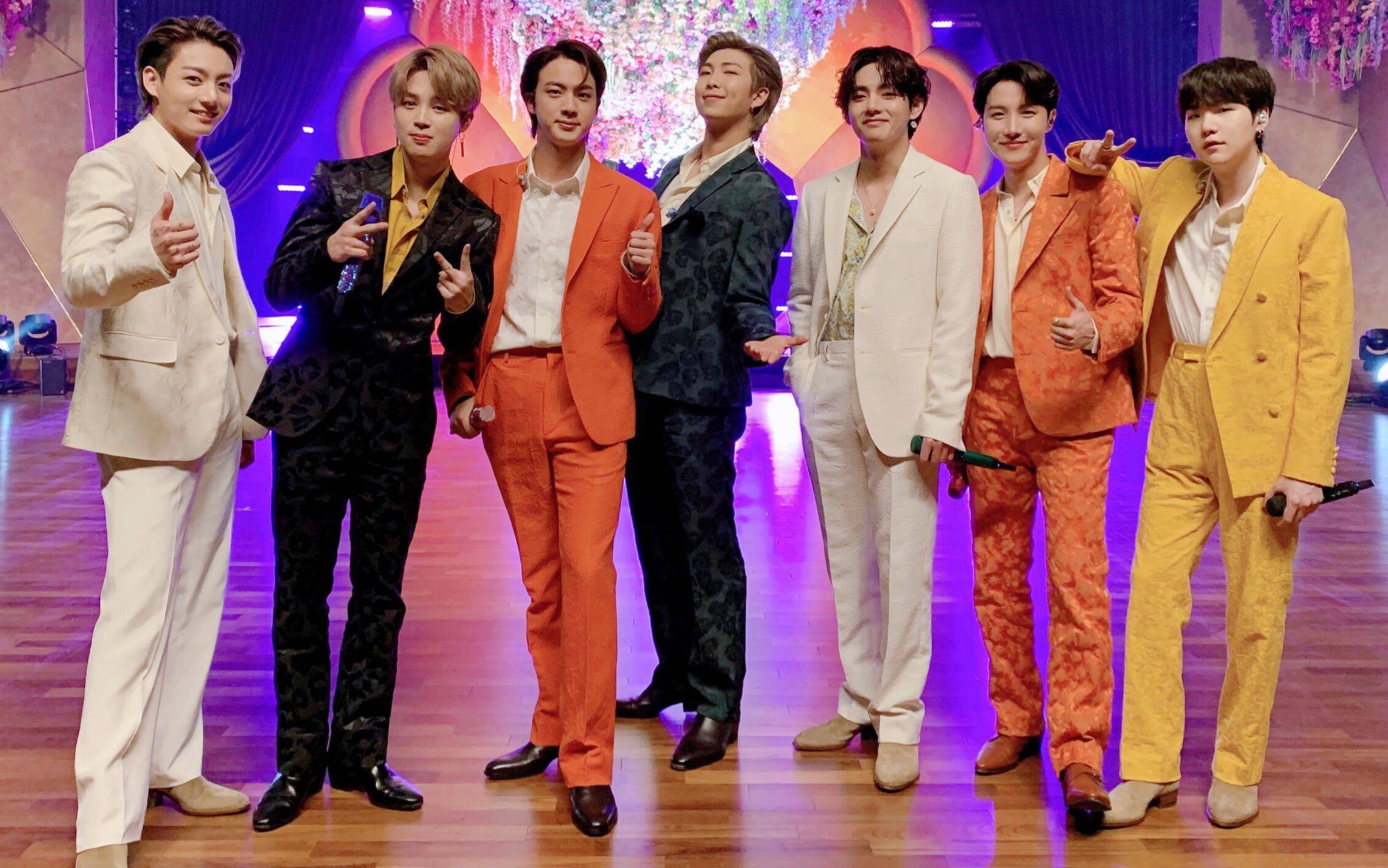 【防弹少年团】高清1080p bts格莱美表演《dynamite》suga回来大家7