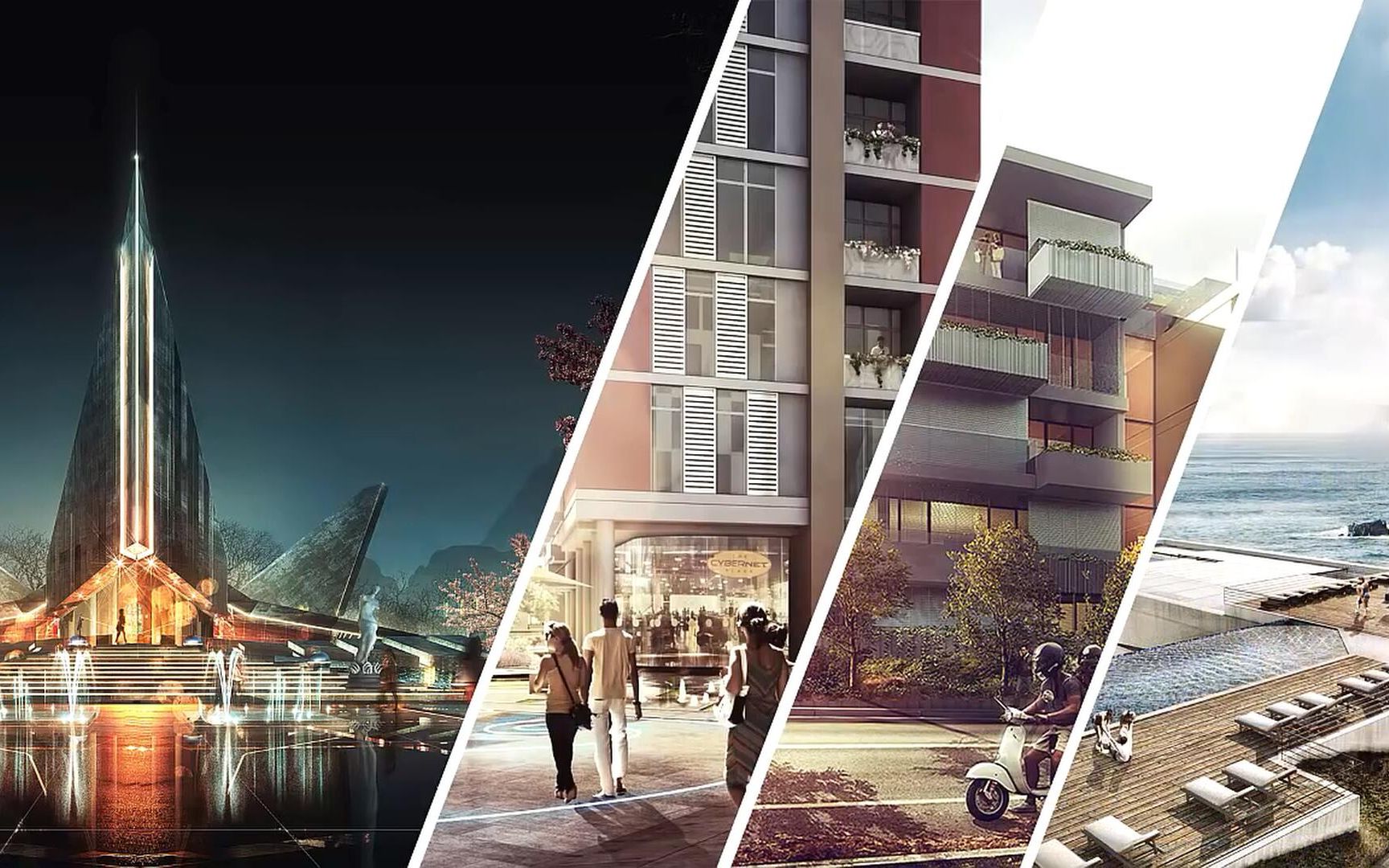 建筑效果图添加配景人的要点 | inserting people in photoshop