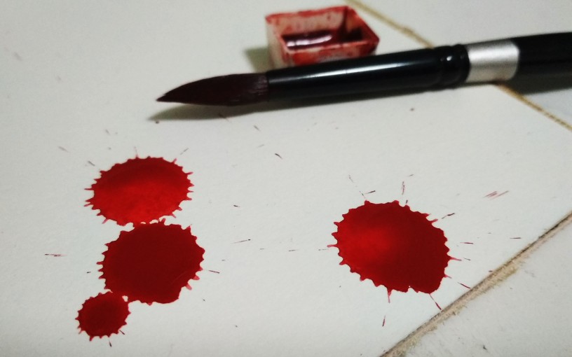 【水彩教程】血迹两种简单的画法,一学就会_哔哩哔哩_bilibili