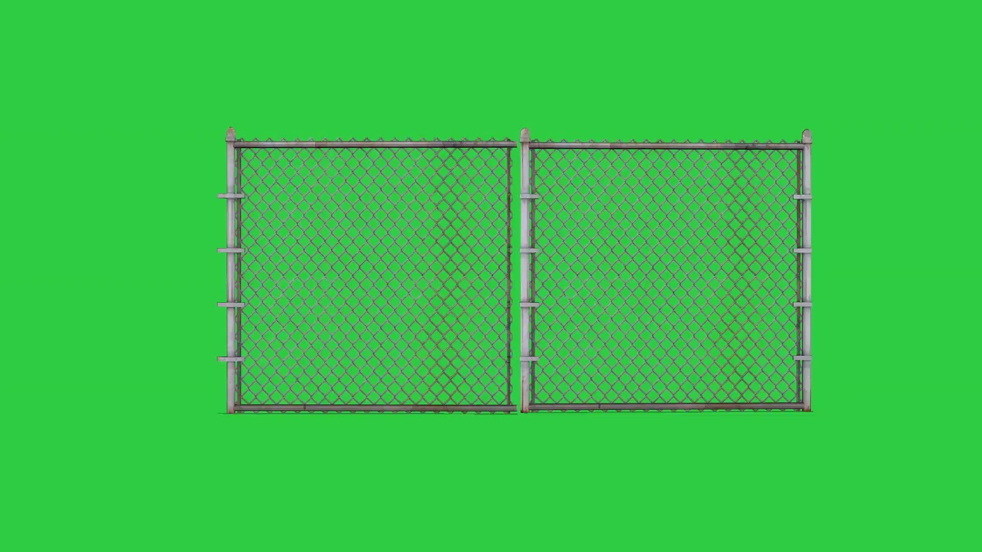 绿幕抠像铁丝网大门视频素材