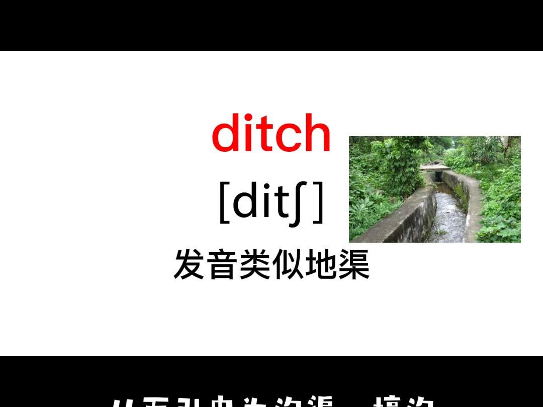 ditch的谐音趣味记忆法-秒词邦中高考核心单词速记提分软件