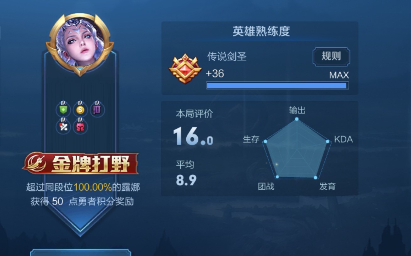 【王者荣耀】新赛季露娜16评分星耀局带飞(平均有点低,露娜不主在这个