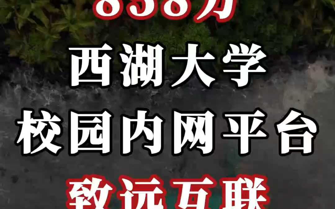 858 万、西湖大学《校园内网平台》:致远互联(中)哔哩哔哩bilibili