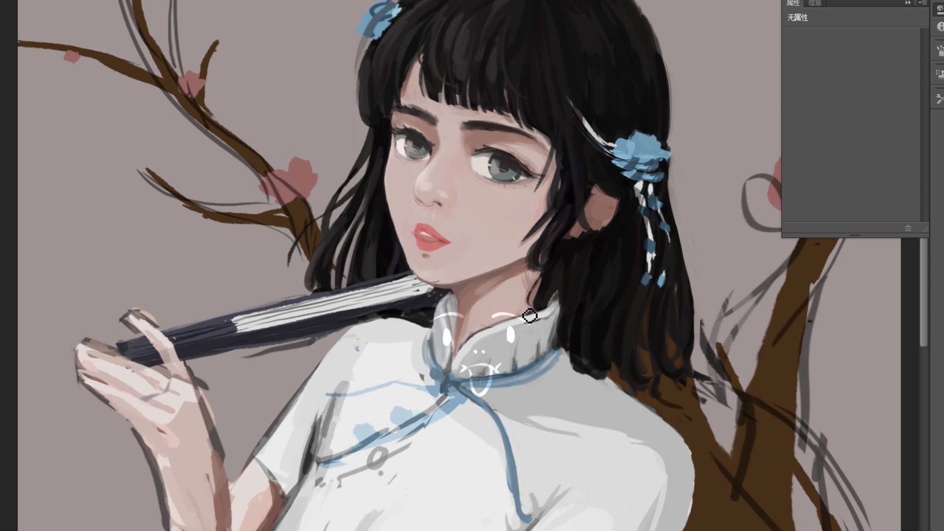 【绘画过程】厚涂/一个民国风旗袍小姐姐······无能画手全靠打