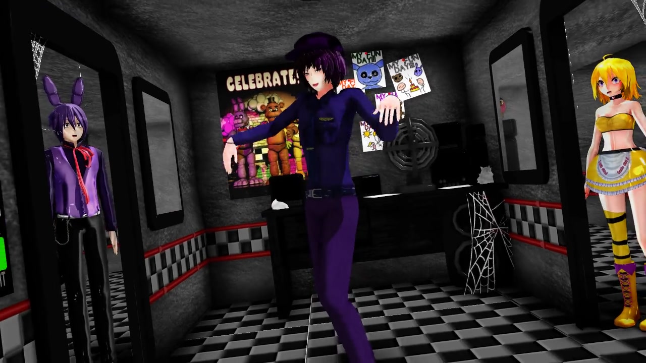 【玩具熊的五夜后宫mmd】玩具们:"你看这个紫衣保安怎么这么大胆,当着