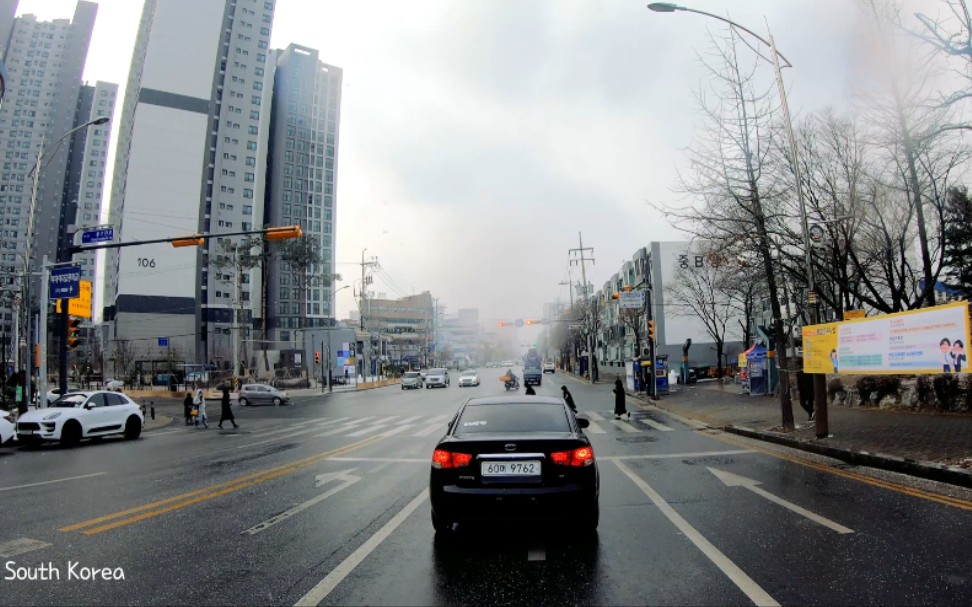 雪中驾驶在仁川市富平区韩国街景|Driving Downtown Bupyeong,GyeonggidoKorea Driving Tour POV哔哩哔哩bilibili