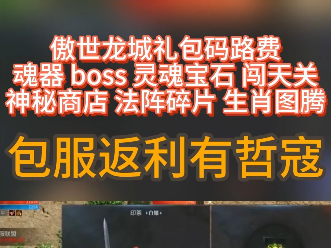 傲世龙城礼包码路费魂器boss灵魂宝石闯天关神秘商店法阵碎片生肖图腾永恒屠龙盛世鸿蒙火龙打金沙城无双包服折扣充值返利热血传奇