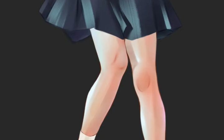 【原创绘画过程】青春少女腿部画法!