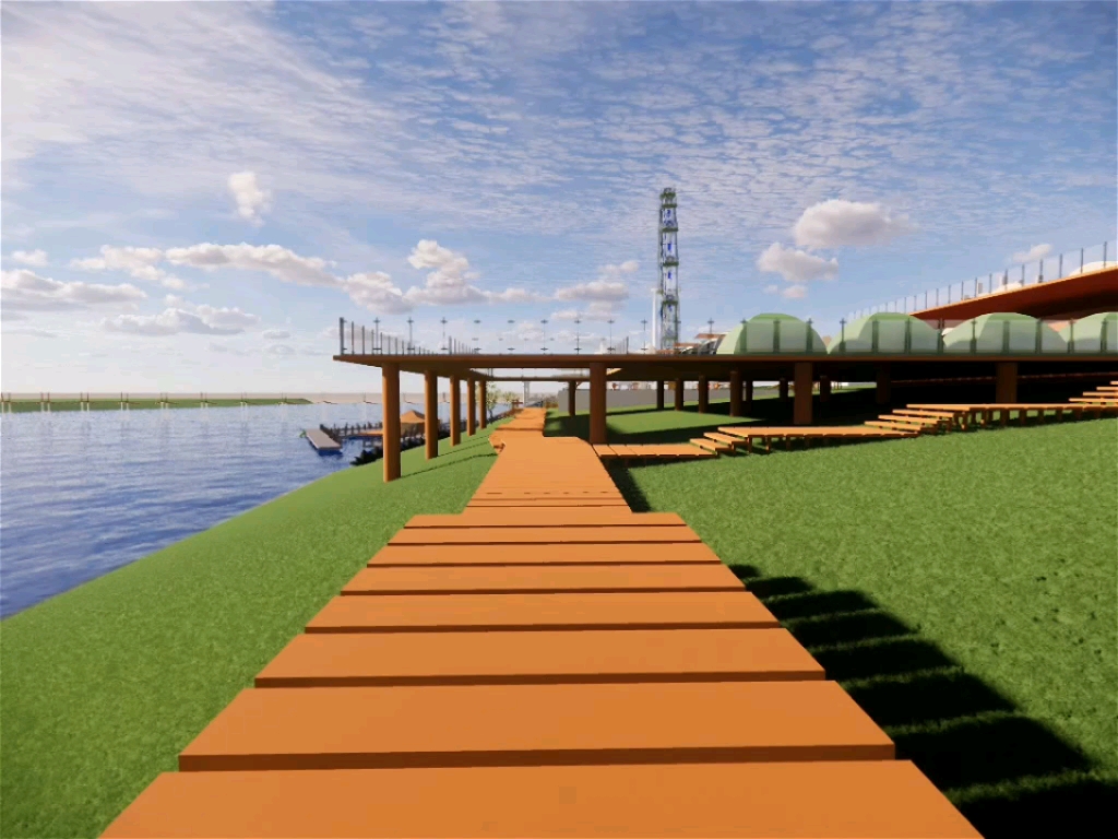 露营基地su建模en渲染半成品