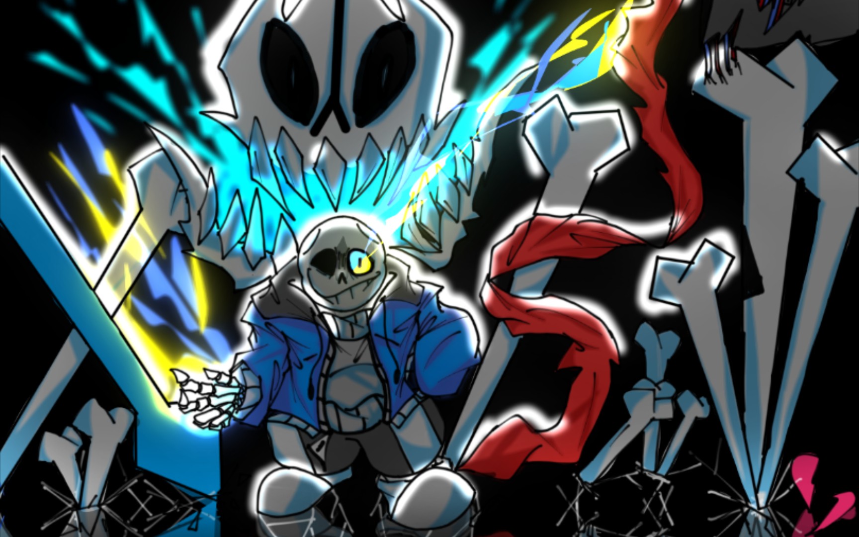 [绘画]undertale hard mode困难模式sans半指绘(画渣)(肝)