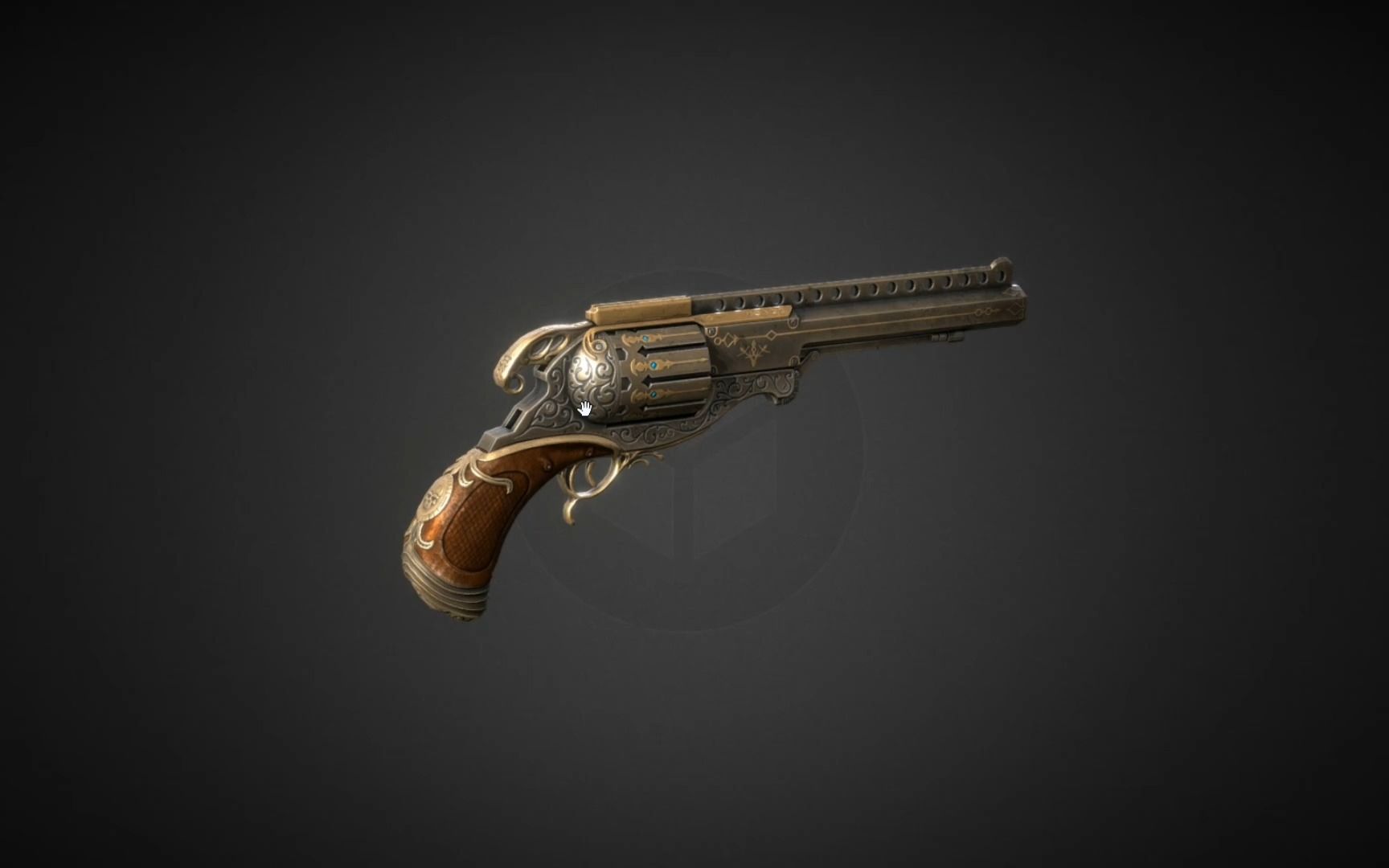 3d打印3d建模蒸汽朋克手枪微观世界工作室