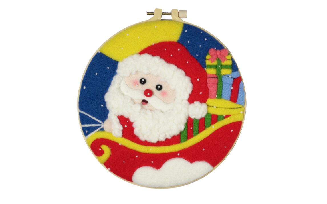 【梧桐家羊毛毡】原创 圣诞老人 羊毛毡戳戳乐手工diy制作教学视频