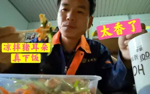 Download Video: 工地发1000生活费，点外卖改善伙食，凉拌猪耳朵配米饭白酒太香了