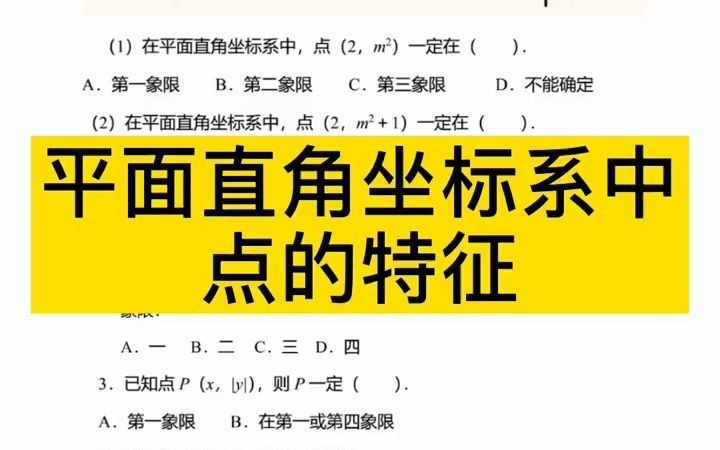 七年级下必考题平面支教坐标系中点的特征哔哩哔哩bilibili