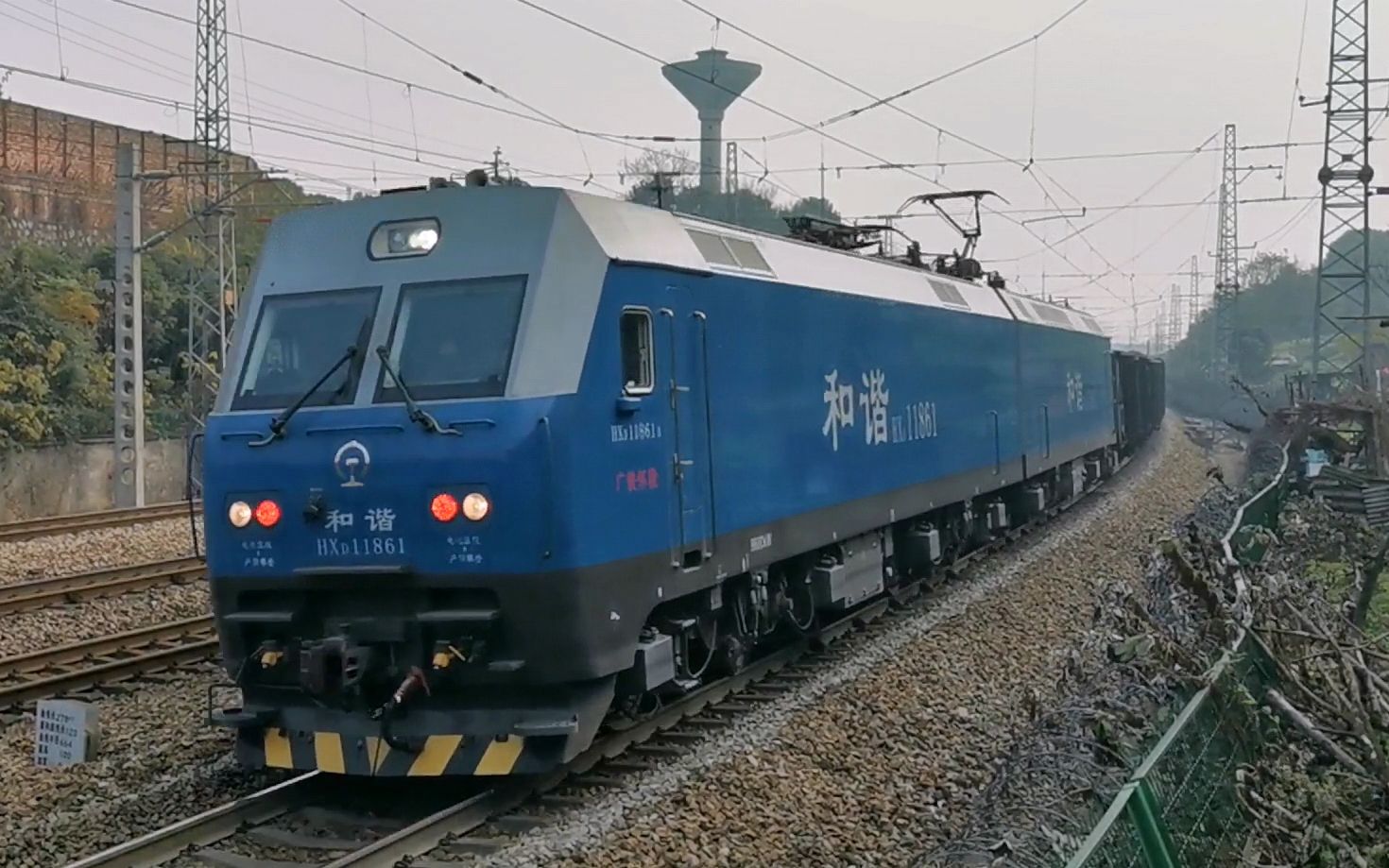 26 广铁怀段hxd1-1861 牵引 86005次 田心4道通过 进沪昆线