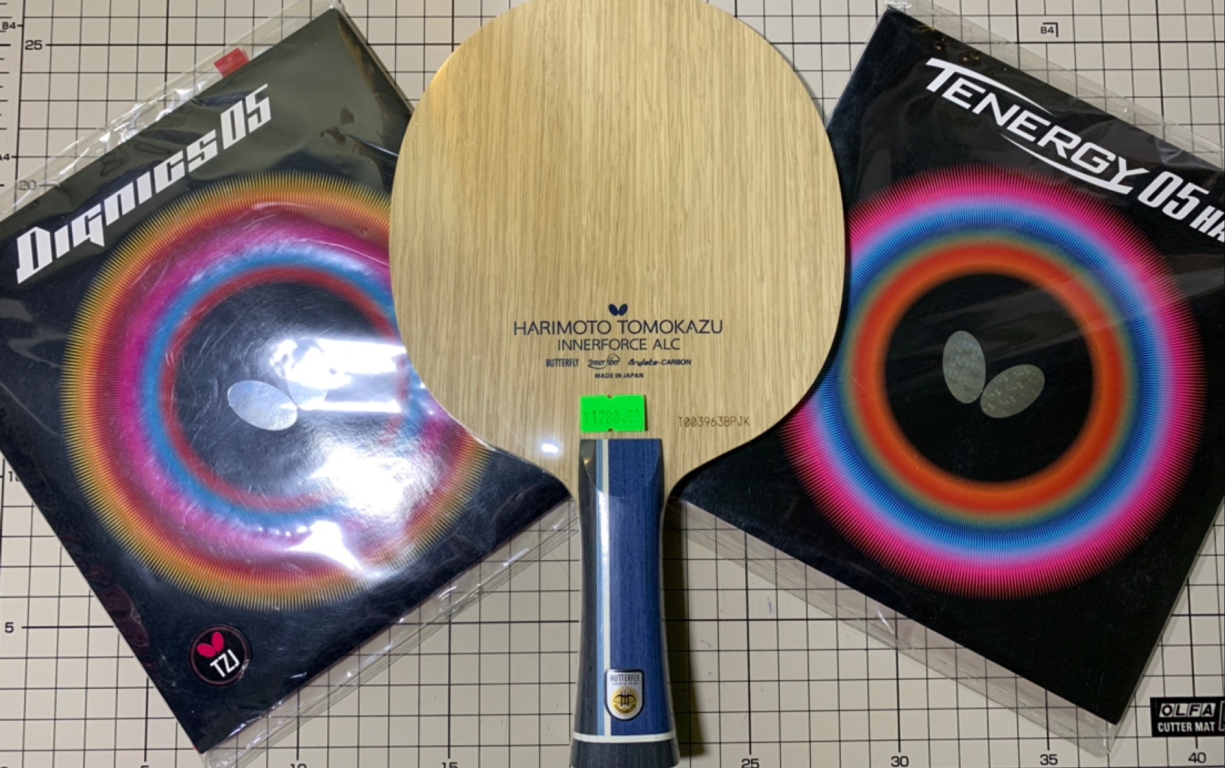 乒乓球拍粘拍蝴蝶张本智和alc底板粘拍正手t05hard反手d05